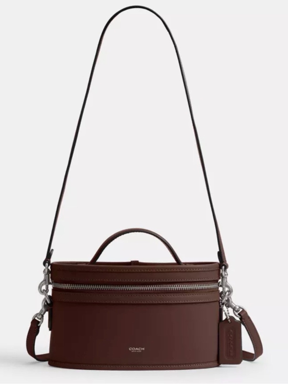 🤎Coach NWT Maple Leather Trail Bag Crossbody with Top Handle and Silver Hardware
